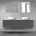 Oltens Vernal zestaw mebli łazienkowych 180 cm z blatem grafit mat/biały połysk 68576400