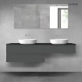 Oltens Vernal zestaw mebli łazienkowych 180 cm z blatem grafit mat/czarny mat 68582400