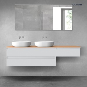 Oltens Vernal zestaw mebli łazienkowych 180 cm z blatem szary mat/dąb 68600700