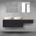 Oltens Vernal zestaw mebli łazienkowych 180 cm z blatem czarny mat/dąb 68600300
