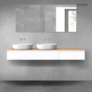 Oltens Vernal zestaw mebli łazienkowych 180 cm z blatem biały połysk/dąb 68601000
