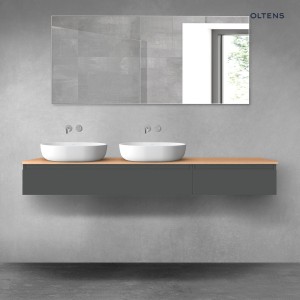 Oltens Vernal zestaw mebli łazienkowych 180 cm z blatem grafit mat/dąb 68601400