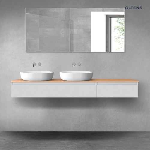 Oltens Vernal zestaw mebli łazienkowych 180 cm z blatem szary mat/dąb 68601700