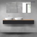 Oltens Vernal zestaw mebli łazienkowych 180 cm z blatem czarny mat/dąb 68601300