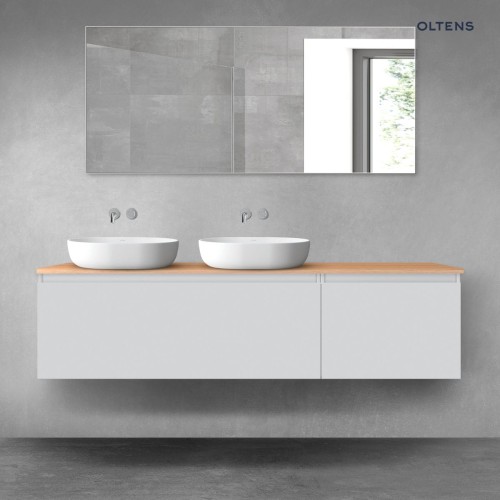 Oltens Vernal zestaw mebli łazienkowych 180 cm z blatem szary mat/dąb 68605700