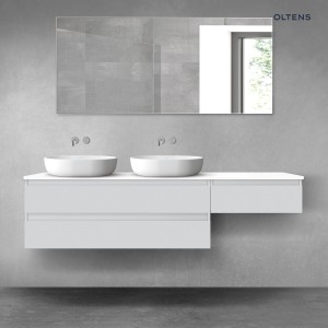 Oltens Vernal zestaw mebli łazienkowych 180 cm z blatem szary mat/biały połysk 68609700