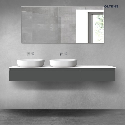 Oltens Vernal zestaw mebli łazienkowych 180 cm z blatem grafit mat/biały połysk 68610400