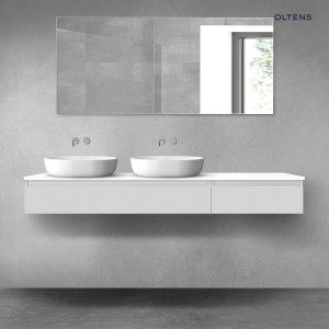 Oltens Vernal zestaw mebli łazienkowych 180 cm z blatem szary mat/biały połysk 68610700