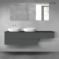 Oltens Vernal zestaw mebli łazienkowych 180 cm z blatem grafit mat/czarny mat 68618400