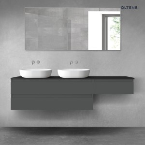 Oltens Vernal zestaw mebli łazienkowych 180 cm z blatem grafit mat/czarny mat 68618400