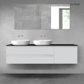 Oltens Vernal zestaw mebli łazienkowych 180 cm z blatem szary mat/czarny mat 68621700