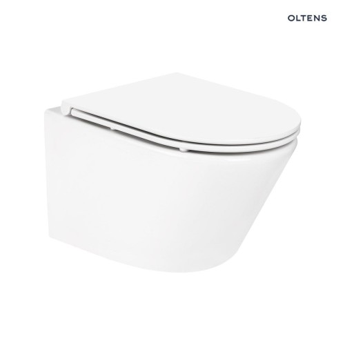 Oltens Jog Kort miska WC wisząca PureRim SmartClean z deską wolnoopadającą biały połysk 42529000