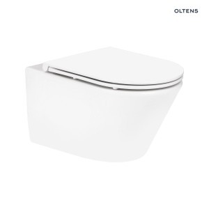Oltens Jog Kort miska WC wisząca PureRim z deską wolnoopadającą biały połysk 42036000