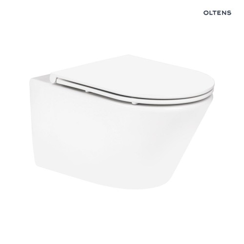 Oltens Jog Kort miska WC wisząca PureRim SmartClean z deską wolnoopadającą biały połysk 42536000