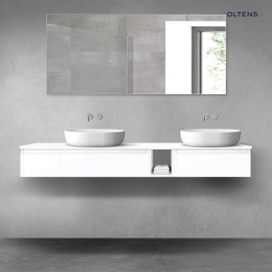 Oltens Vernal zestaw mebli łazienkowych 180 cm z blatem biały połysk 68657000