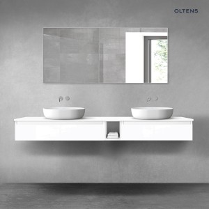 Oltens Vernal zestaw mebli łazienkowych 200 cm z blatem biały połysk 68661000