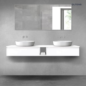 Oltens Vernal zestaw mebli łazienkowych 180 cm z blatem biały połysk 68649000