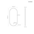 Oltens Nordlis lustro 40x90 cm owalne z oświtleniem LED i systemem Klarglas 64113800