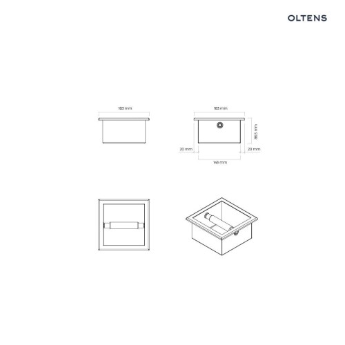 Oltens Grotta uchwyt na papier toaletowy wnękowy czarny mat 81112300