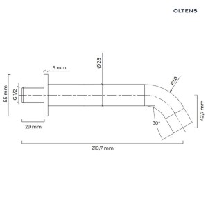 Oltens Molle wylewka do baterii wannowej grafit 39100400