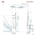 Panel prysznicowy Corsan NEO Termostat Stal GunMetal