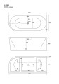 Wanna wolnostojąca narożna Corsan INTERO 150 x 75 Montaż prawostronny Korek klik-klak Grafit / GunMetal