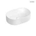 Oltens Lom Thin umywalka 45x30 cm owalna nablatowa biała 40327000