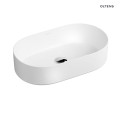 Oltens Lom Thin umywalka 52x30 cm owalna nablatowa biała 40328000
