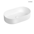 Oltens Lom Thin umywalka 52x30 cm owalna nablatowa z powłoką SmartClean biała 40828000