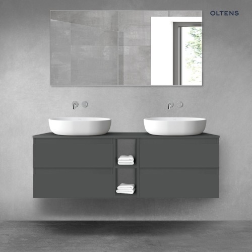 Oltens Vernal zestaw mebli łazienkowych 140 cm z blatem grafitowy mat 68625400