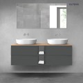 Oltens Vernal zestaw mebli łazienkowych 140 cm z blatem grafitowy mat/dąb 68626400