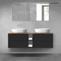 Oltens Vernal zestaw mebli łazienkowych 140 cm z blatem czarny mat/dąb 68626300