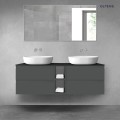 Oltens Vernal zestaw mebli łazienkowych 140 cm z blatem grafitowy mat/czarny mat 68628400