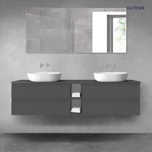 Oltens Vernal zestaw mebli łazienkowych 180 cm z blatem grafitowy mat 68629400