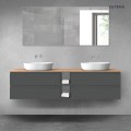 Oltens Vernal zestaw mebli łazienkowych 180 cm z blatem grafitowy mat/dąb 68630400