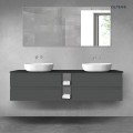 Oltens Vernal zestaw mebli łazienkowych 180 cm z blatem grafitowy mat/czarny mat 68632400