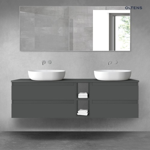 Oltens Vernal zestaw mebli łazienkowych 160 cm z blatem grafit mat 68633400