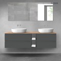 Oltens Vernal zestaw mebli łazienkowych 160 cm z blatem grafitowy mat/dąb 68634400
