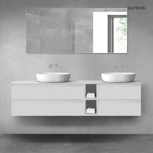Oltens Vernal zestaw mebli łazienkowych 180 cm z blatem szary mat 68637700