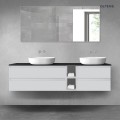 Oltens Vernal zestaw mebli łazienkowych 180 cm z blatem szary mat/czarny mat 68640700