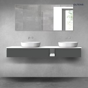 Oltens Vernal zestaw mebli łazienkowych 180 cm z blatem grafit mat/biały połysk 68659400