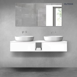 Oltens Vernal zestaw mebli łazienkowych 140 cm z blatem biały połysk 68645000
