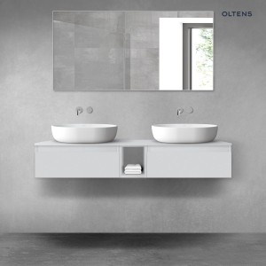 Oltens Vernal zestaw mebli łazienkowych 140 cm z blatem szary mat 68645700