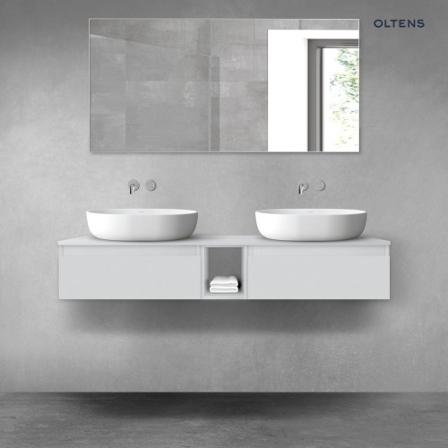 Oltens Vernal zestaw mebli łazienkowych 140 cm z blatem szary mat 68645700