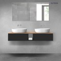 Oltens Vernal zestaw mebli łazienkowych 140 cm z blatem czarny mat/dąb 68646300