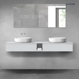 Oltens Vernal zestaw mebli łazienkowych 180 cm z blatem szary mat 68649700