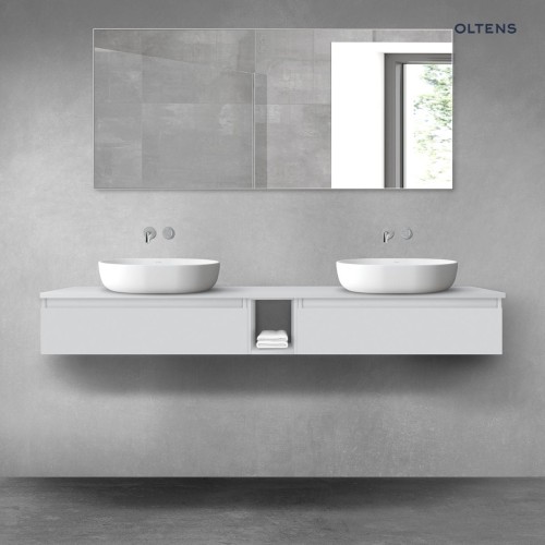 Oltens Vernal zestaw mebli łazienkowych 180 cm z blatem szary mat 68649700