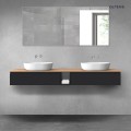 Oltens Vernal zestaw mebli łazienkowych 180 cm z blatem czarny mat/dąb 68650300