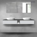 Oltens Vernal zestaw mebli łazienkowych 180 cm z blatem szary mat/czarny mat 68652700