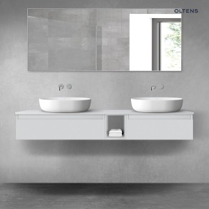 Oltens Vernal zestaw mebli łazienkowych 180 cm z blatem szary mat 68653700